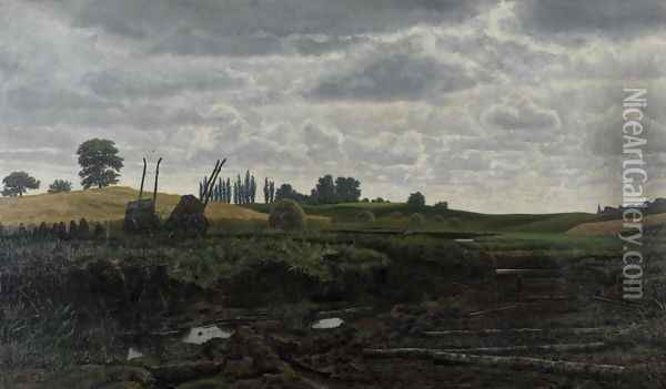 Scene from Christiansholms Mose Oil Painting - Alfred Benzon