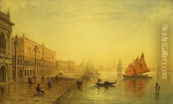 Venedig Morgen An Der Riva Schiavoni Oil Painting - Karl Heilmayer