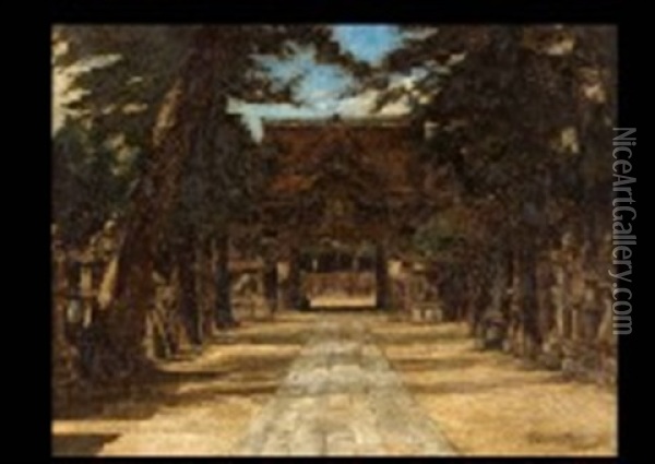 Kitano Shrine, Landscape Oil Painting - Ito Yoshihiko