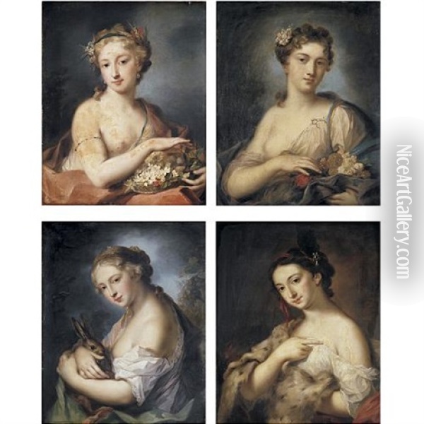 The Four Seasons (set Of 4) Oil Painting - Rosalba Carriera