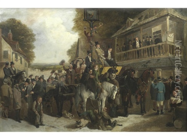 Greeting The New Mayor Oil Painting - Henry Charles Woollett
