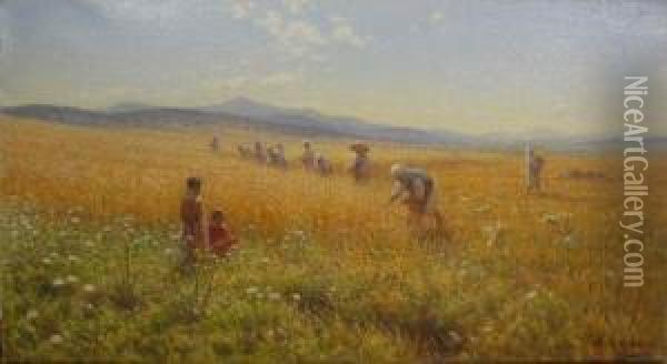 La Recolte Oil Painting - Antoine Gadan