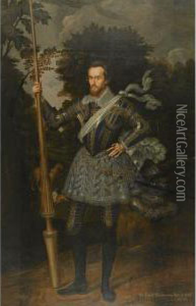 Portrait Of Sir James Scudamore Oil Painting - Marcus Ii Gerards