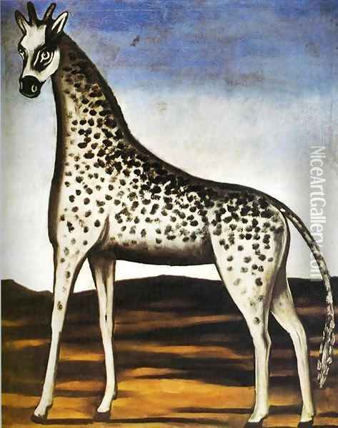 Giraffe Oil Painting - Niko Pirosmanashvili