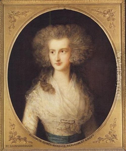 Portrait Of Elizabeth Bowes, Mrs. Croft Oil Painting - Thomas Gainsborough