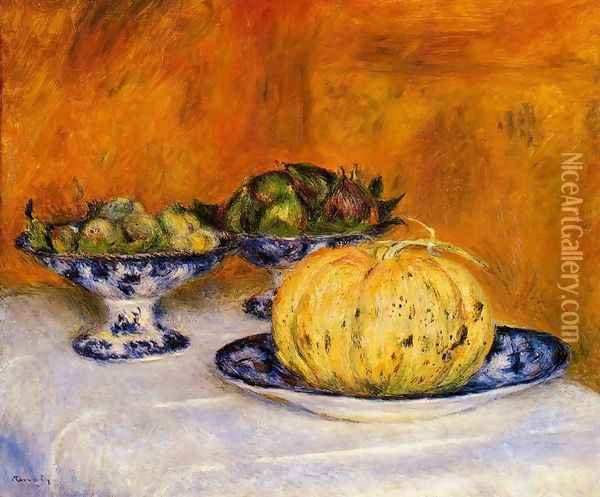 Still Life with Melon 1 Oil Painting - Pierre Auguste Renoir