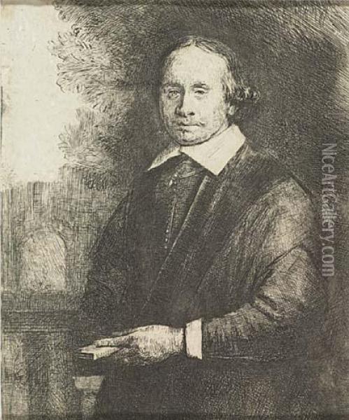 Jan Antonides Van Der Linden, Physician<</b> Oil Painting - Rembrandt Van Rijn