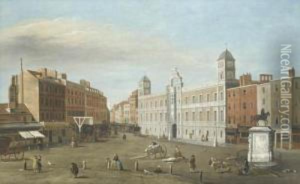 A View Of Northumberland House Oil Painting - Samuel Scott