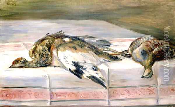 Still Life with Pheasant and Partridge Oil Painting - Pierre Auguste Renoir