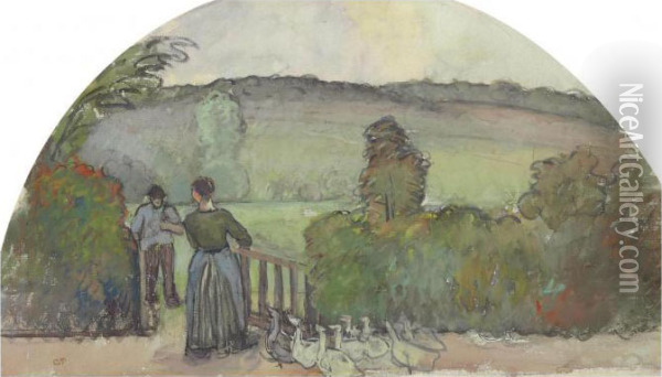 La Femme Aux Oies Oil Painting - Camille Pissarro