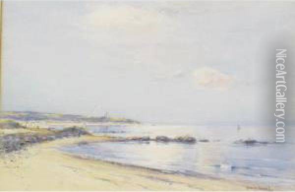 Sunshine, Lossiemouth Beach Oil Painting - David West