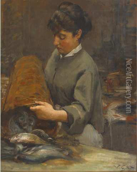 Jeune Poissonniere Oil Painting - Victor-Gabriel Gilbert