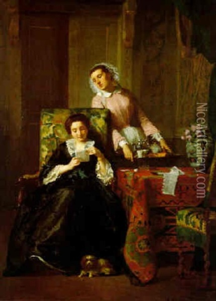 The Curious Maid Oil Painting - Joseph Caraud