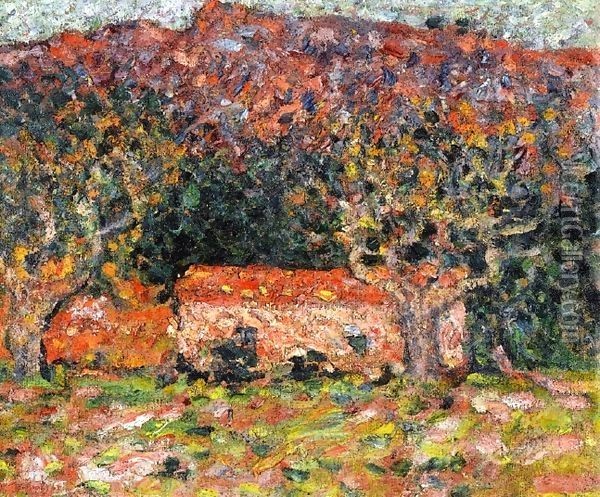 A House under the Olive Trees in Agay 1898 Oil Painting - Leon De Smet