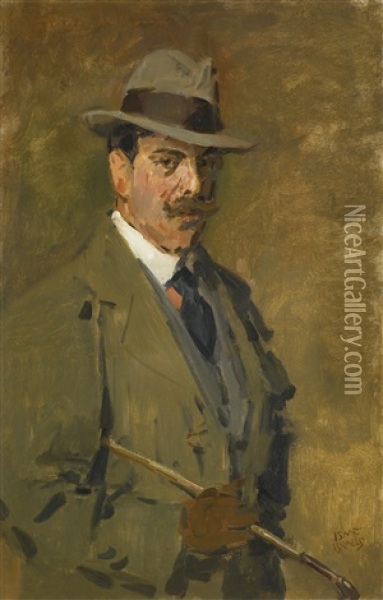 Huntsman Holding A Riding Crop Oil Painting - Isaac Israels