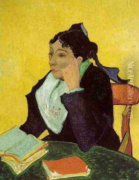 LArlesienne: Madame Ginoux With Books Oil Painting - Vincent Van Gogh