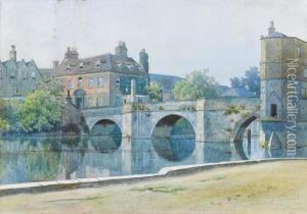 The Bridge At St. Ives, Huntingdonshire Oil Painting - William Fraser Garden