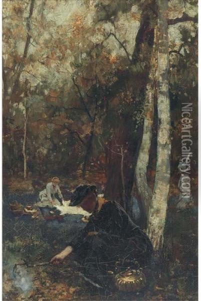 The Picnic Oil Painting - John Robertson Reid