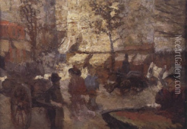 Scene De Marche A Pont-aven Oil Painting - Louis Hayet