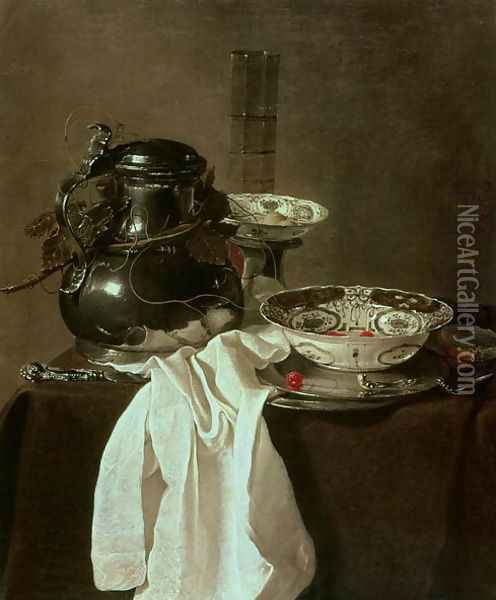 Pewter, China and Glass, 1649 Oil Painting - Jan Jansz. Treck