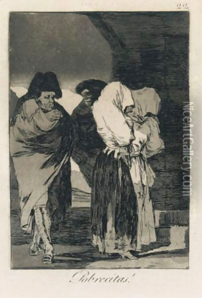 Los Caprichos Plate 22, Pobrecitas Oil Painting - Francisco De Goya y Lucientes