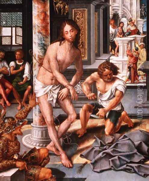 The Flagellation Oil Painting - Pieter Coecke Van Aelst