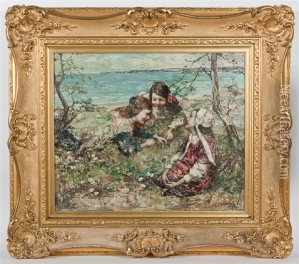 A Butterly At Brighouse Bay Oil Painting - Edward Atkinson Hornel