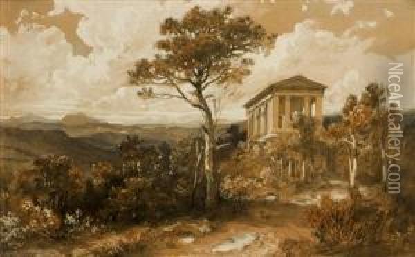 An Italian Landscape Oil Painting - Johann Novopacky
