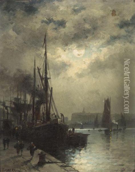 Harbor Scene Oil Painting - Louis Timmermans
