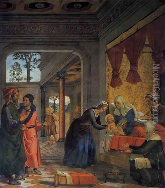 The Birth of the Virgin 1509-11 Oil Painting - Juan de Borgona
