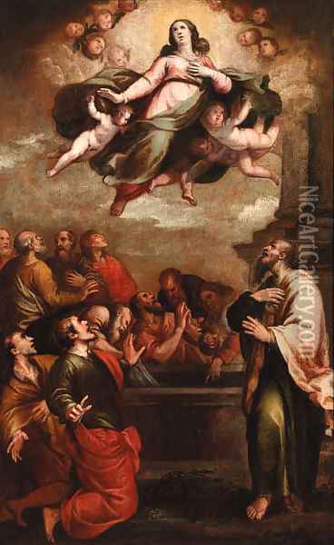 The Assumption of the Virgin Oil Painting - Francesco Maffei