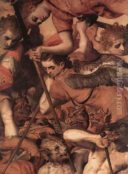 The Fall Of The Rebellious Angels (detail) Oil Painting - Frans, the elder Floris