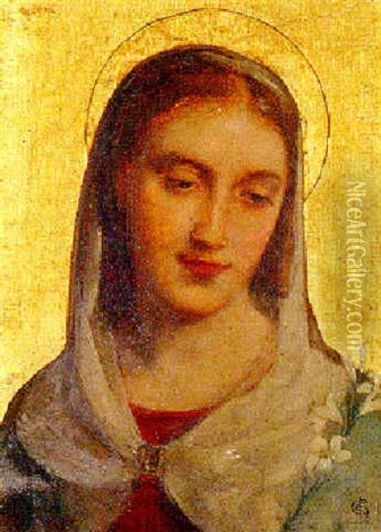 Saint Agnes Oil Painting - Charles Edward Halle