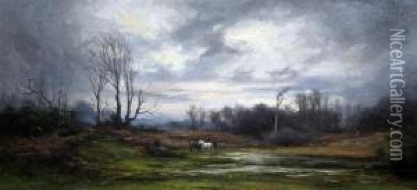 The New Forest Oil Painting - Frederik Golden Short