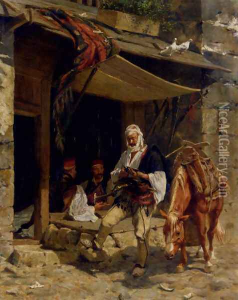 Ottoman Soldiers At Rest Oil Painting - Otto Didrik Ottesen