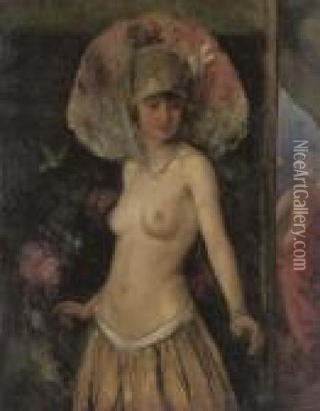 A Dancer In Costume Oil Painting - Lev Samoilovich Bakst