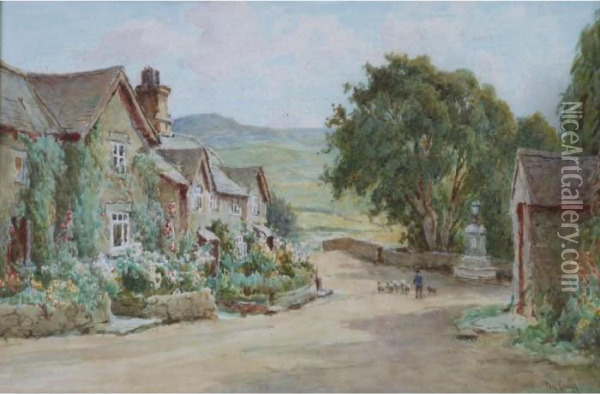 A View Of Downham Oil Painting - Tom Clough