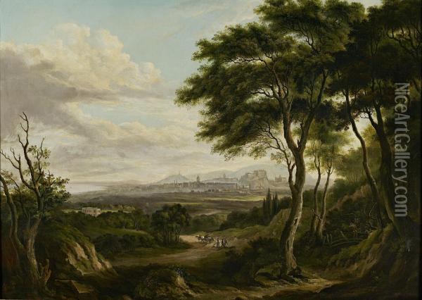 A Panoramic View Of Edinburgh From The West Oil Painting - Alexander Nasmyth
