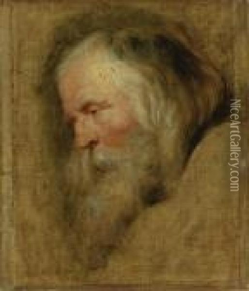 Study Head Of Caspar, The Eldest Magus Oil Painting - Peter Paul Rubens