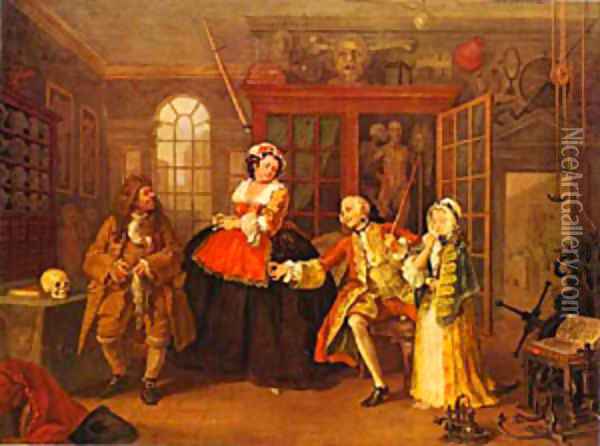 The Visit To The Quack Doctor 1743 Oil Painting - William Hogarth
