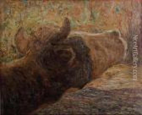 Testa Di Vacca Oil Painting - Giovanni Segantini
