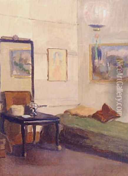 Quiet Interior with Daybed Oil Painting - Walter Gay