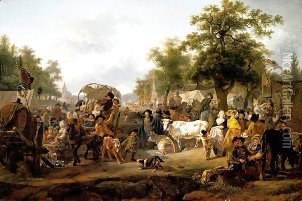 The Village Fair Oil Painting - Jean Louis (Marnette) De Marne