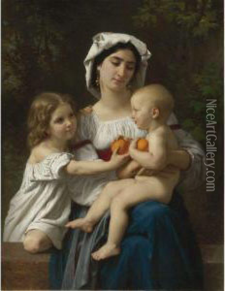 Les Oranges Oil Painting - William-Adolphe Bouguereau