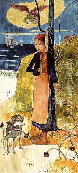 Joan Of Arc Oil Painting - Paul Gauguin