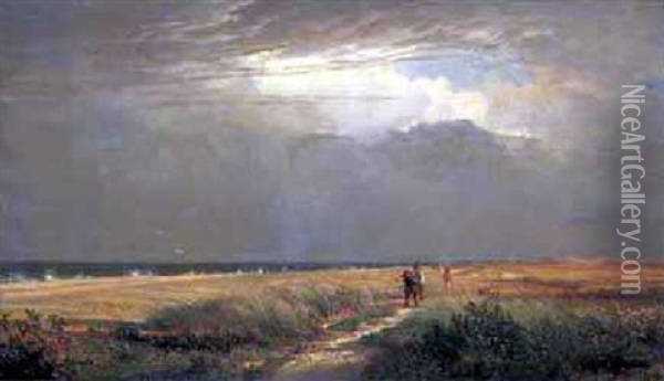 Along The Shore, Rhode Island Oil Painting - William Trost Richards
