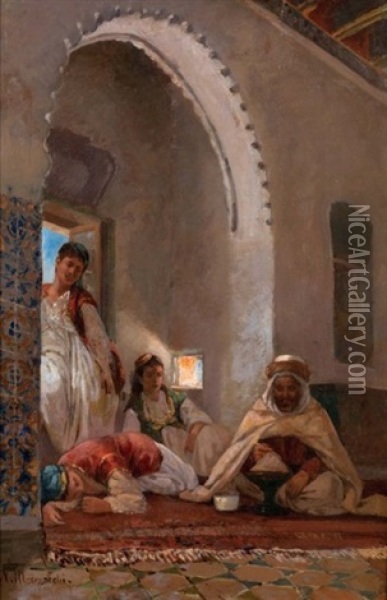 Scene De La Vie Arabe Oil Painting - Numa Marzocchi de Belluci