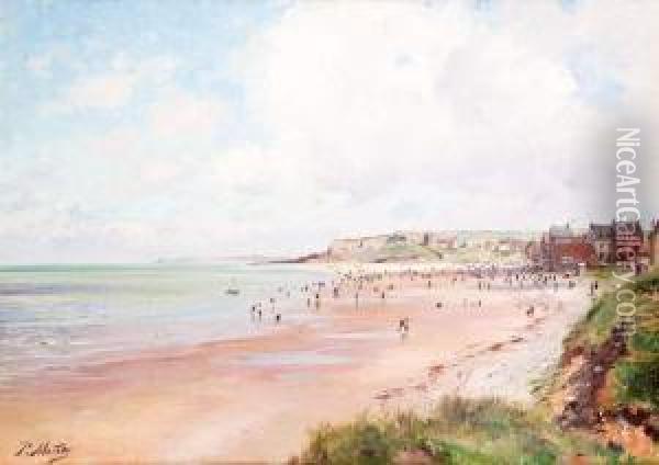 Plage Normande, Circa 1890 Oil Painting - Paul Mathey