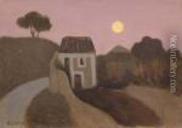 Petite Maison Au Clair De Lune Oil Painting - Alfred Lesbros