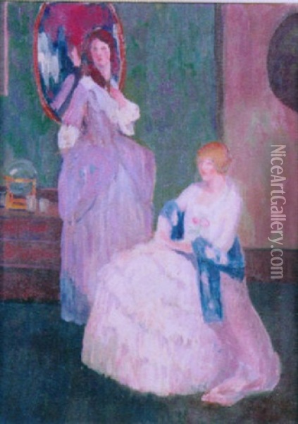 Two Southern Belles Oil Painting - Pauline Palmer